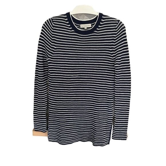 White + Warren Navy Striped M Sweater - Picture 1 of 6